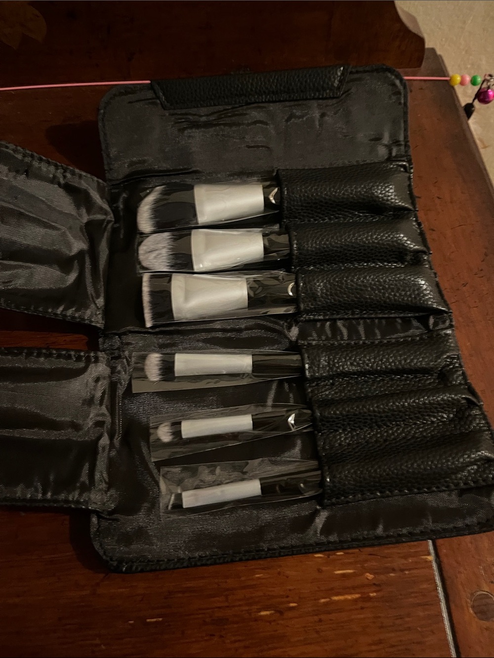 Black Travel Makeup Brush Set with Case